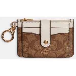 Coach Attachment Card Case In Signature Canvas